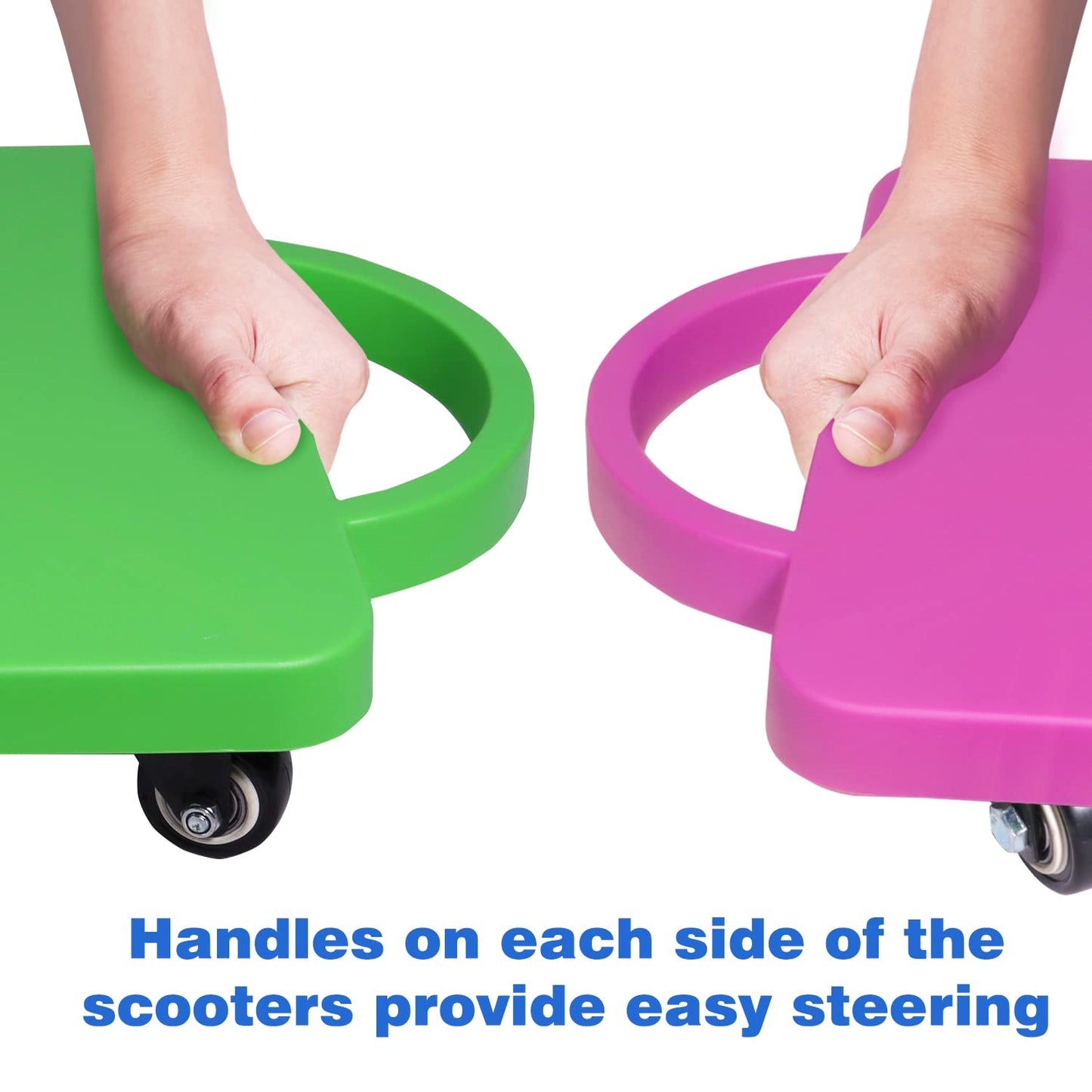 Gse Games & Sports Expert Orange Sports Scooter Board With Handles, Floor Sitting Scooter Board With Non-Marring Plastic Casters