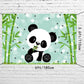 AWERT Polyester 6x3.6ft Cute Panda Backdrop Cartoon Panda Birthday Banner for Children Birthday Party Decorations Panda Birthday