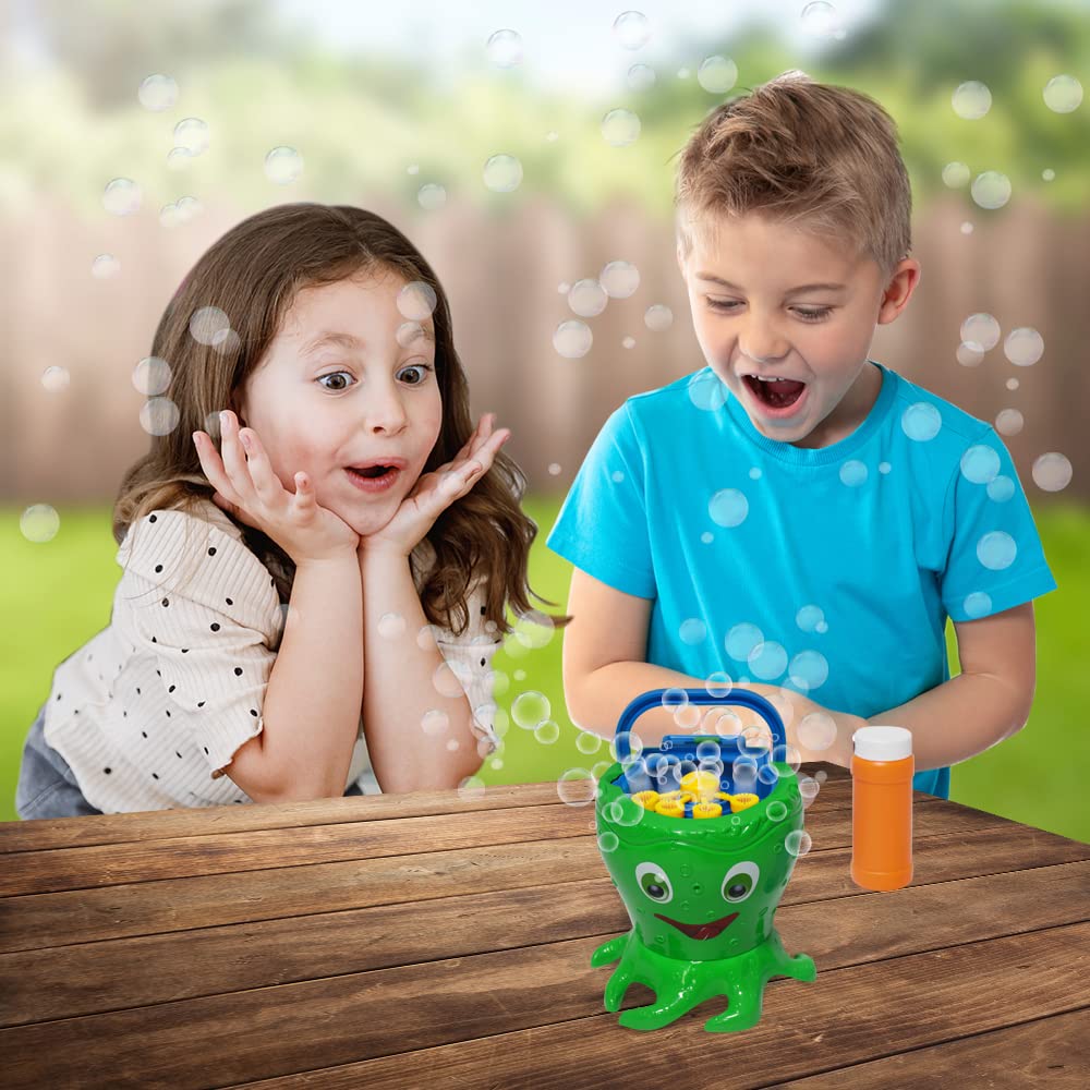 Artcreativity Octopus Bubble Machine For Kids, Includes 1 Bubbles Blowing Toy With Carry Handle And 1 Bottle Of Solution, Fun Su