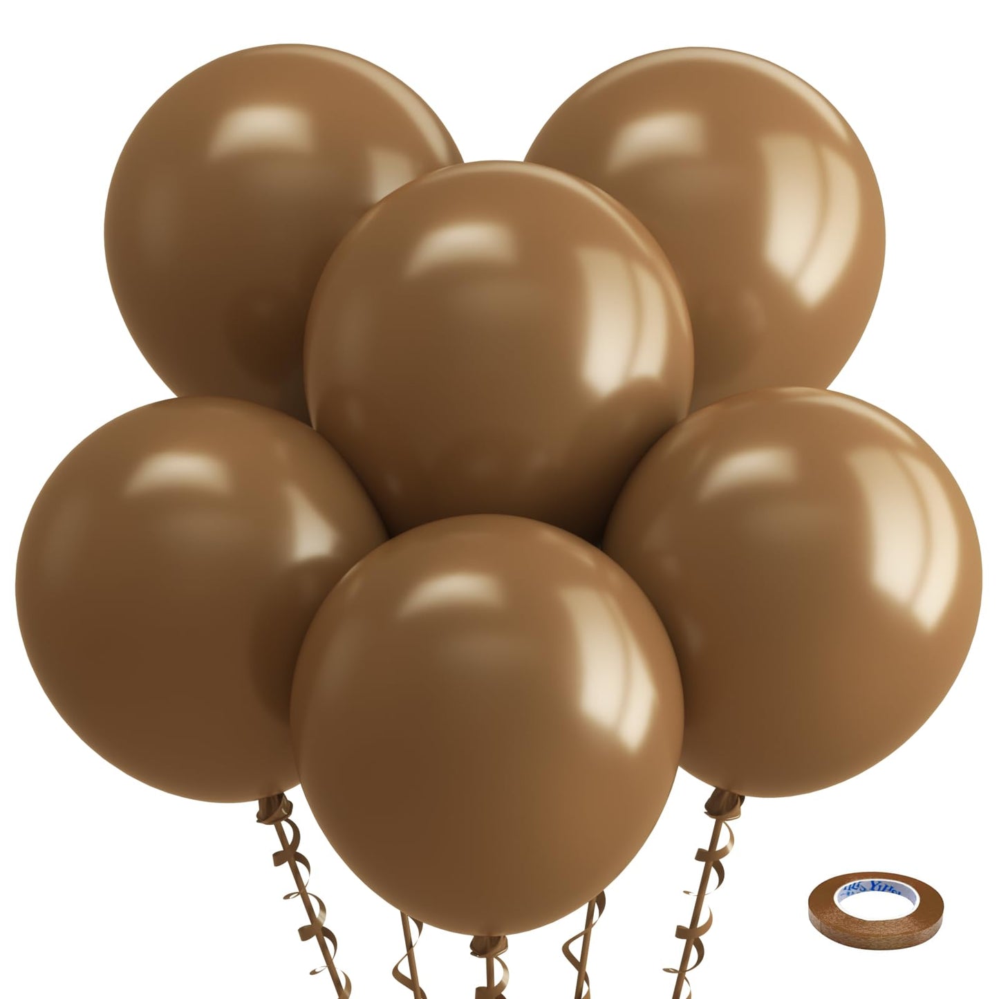 Bezente Brown Balloons 18 Inch - 30 Pack Large Thick Brown Balloons Big Round Coffee Brown Latex Balloons For Birthday Baby Show