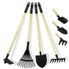 Pomiku Kids Garden Tools, Rake And Shovel Set, 7 Pieces Gardening Tools For Yard, Beach, Camping Play, Outside Toys For Kids Age