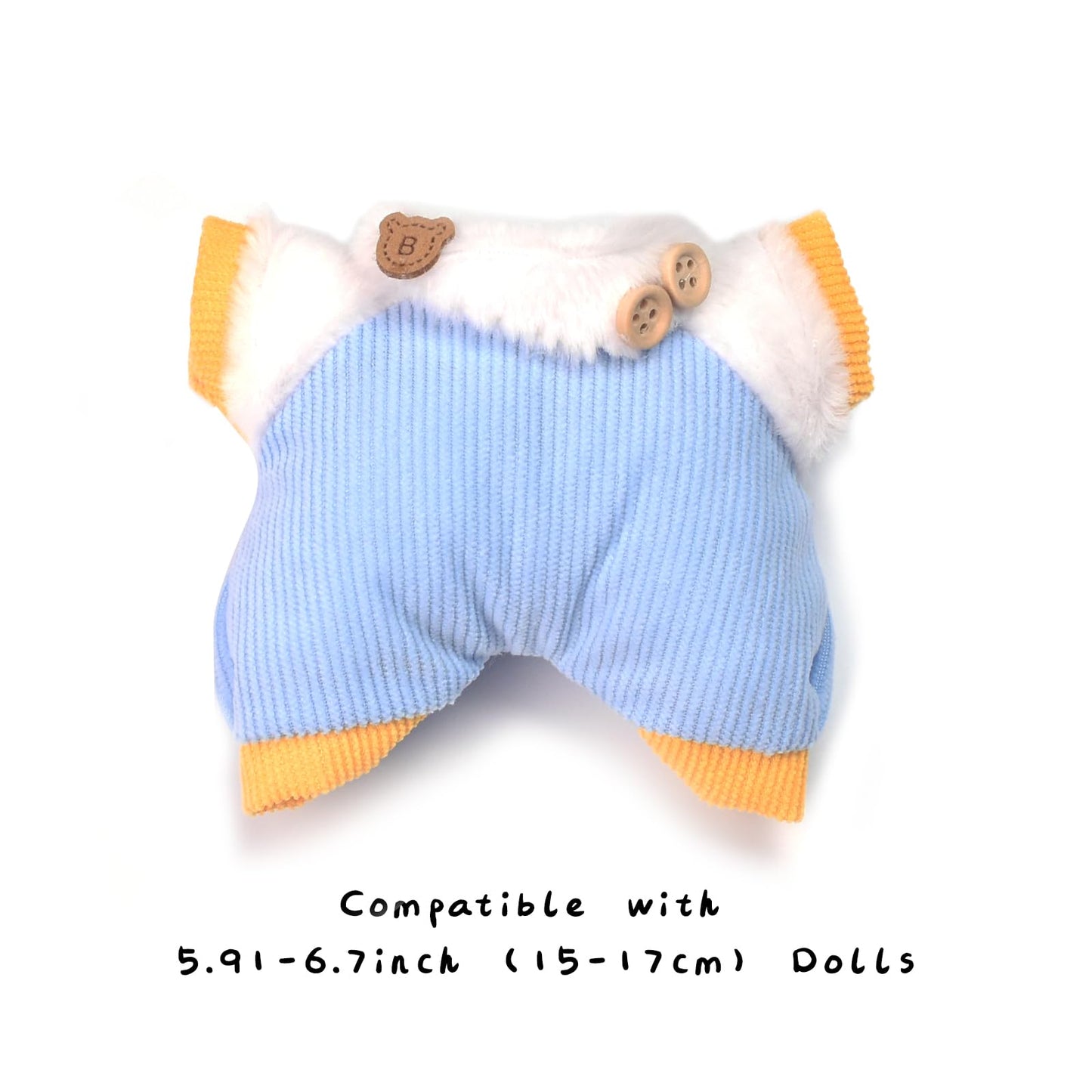 WASAFV Clothes for Labubu (NO Doll) fit 17cm(6.69)  enhanced Outfit with Accessories  Soft & Stylish Hand-Woven Doll Set  Two-Piece Set 02