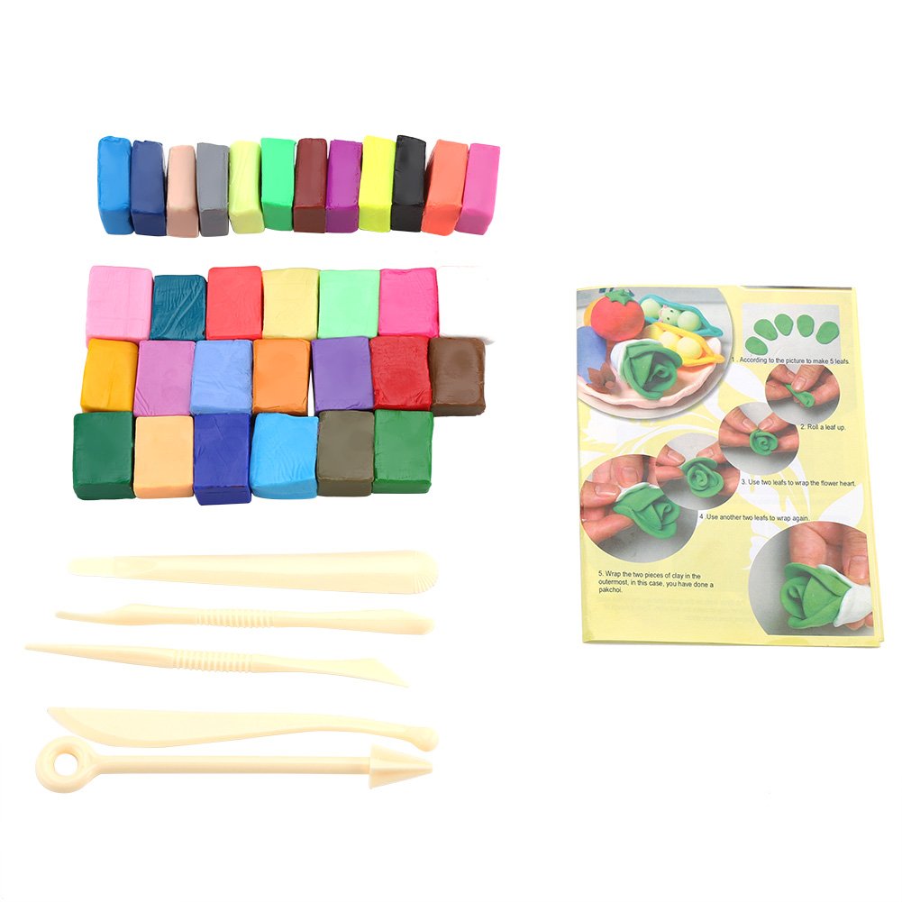 3Nh Polymer Clay Kit,32 Colors Nontoxic Soft Children Diy Modelling Tool Set Oven Bake Clay With 5 Sculpting Tools For Card Topp