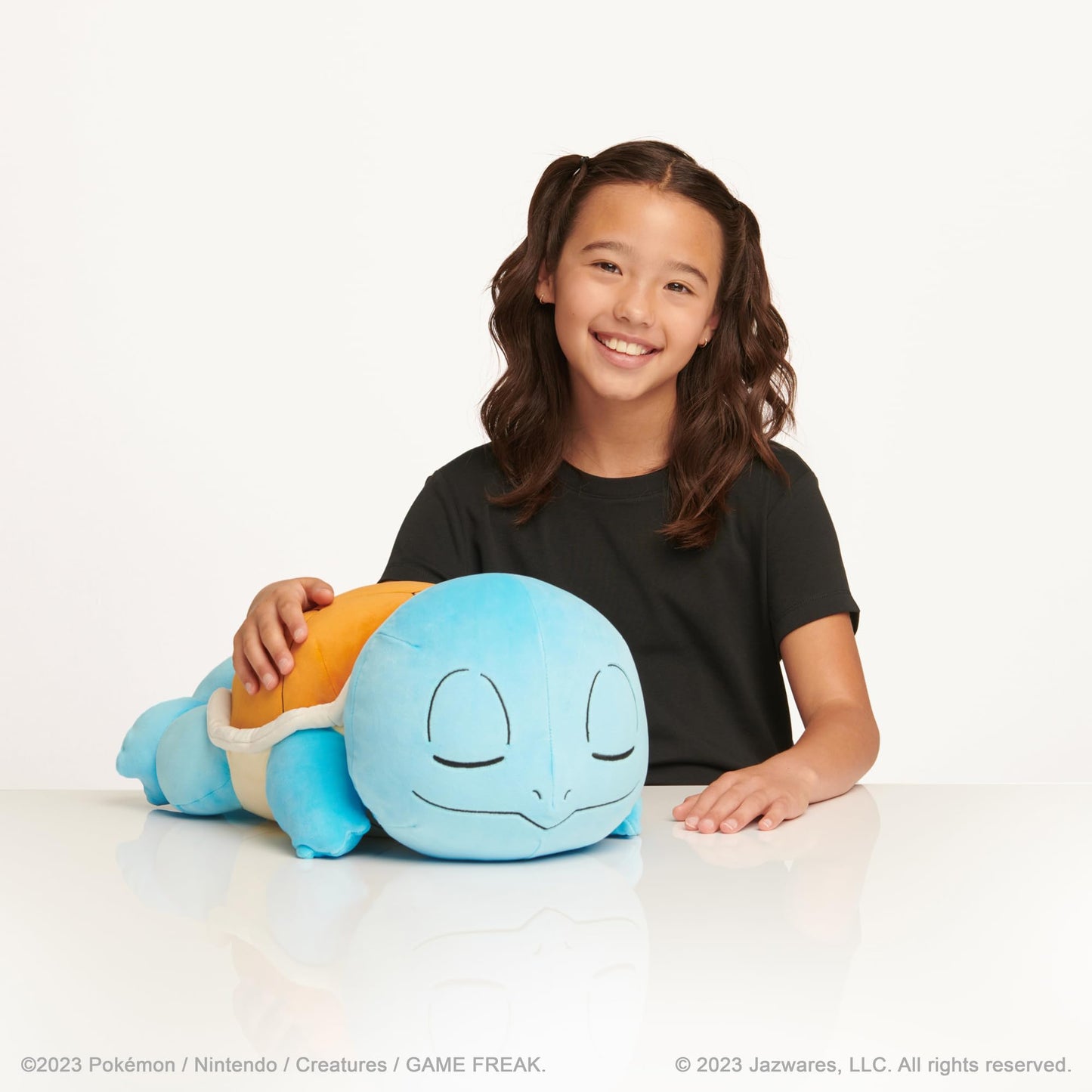 Pokemon Squirtle Sleeping Plush - 18-Inch Premium Polyester Toy - Blue Model PKW4320
