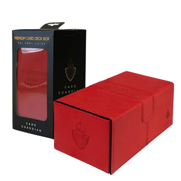 Card Guardian - Premium Double Deck Box (Red) For 200+ Cards Trading Card Games Tcg Perfect For Magic The Gathering (Mtg), Commander Deck, Yugioh Deck Box, Sports Card Storage Boxes