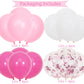 Pink Birthday Decorations, Happy Birthday Banner, Pink Birthday Balloons Decorations, 16 Pcs 12 Inch Happy Birthday Balloons Wit