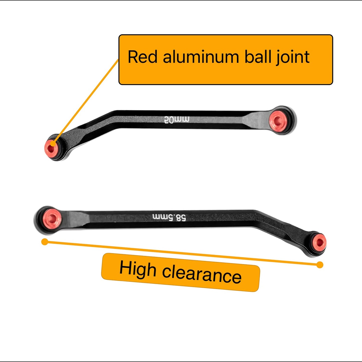 CODA RACING High Clearance Links Set Steering Rod Tie for AXIAL 1/24 SCX24 AXI00001 C10 AXI00002 Wrangler JLU AXI00006 Bronco Up