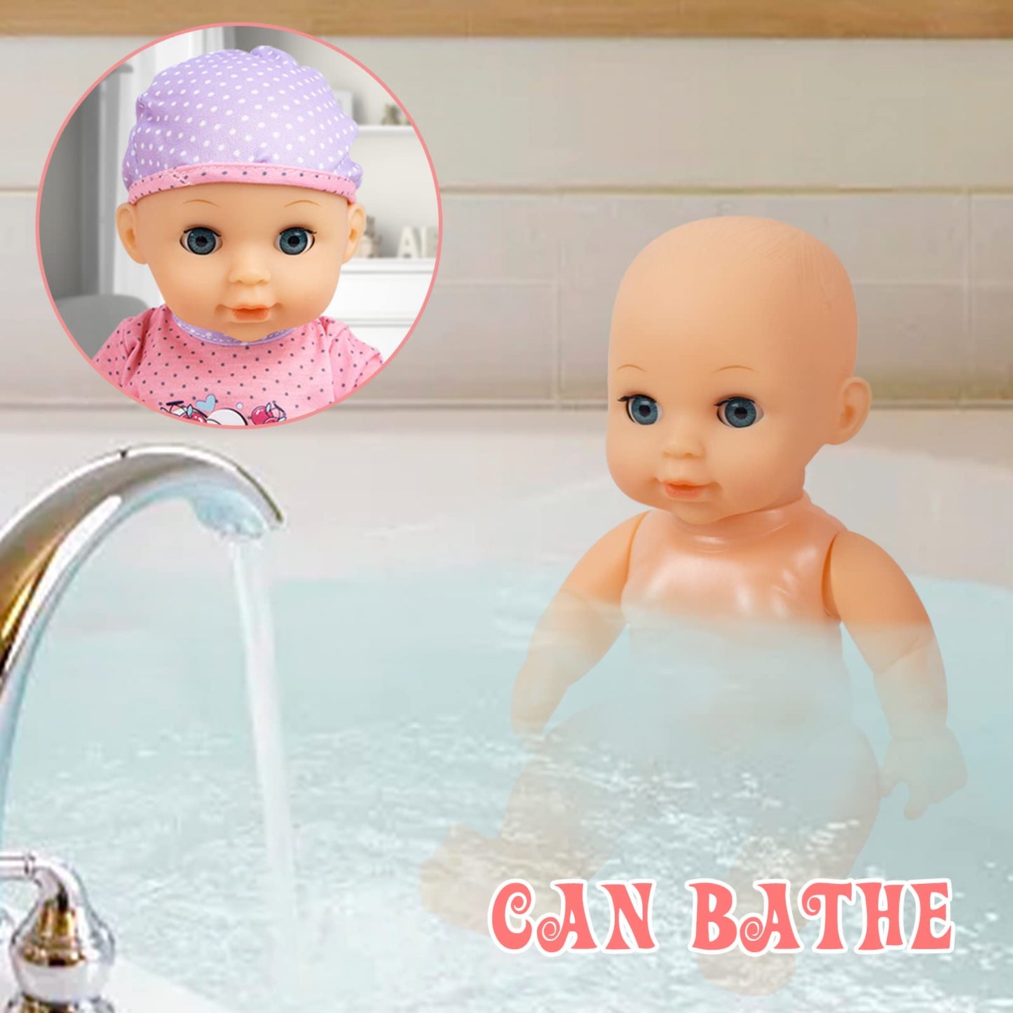 RedCrab Baby Doll Toys Set  Newborn Dolls PlaySet with High Chair Stroller Feeding  Tableware Set and Doll Clothes Accessories  15+ pcs Toddler Pretend Play Gift Toys for Girls - 12 Dolls