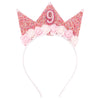 SuPoo 9th Birthday Decorations for Girl 9th Birthday Girl Headband Birthday Crown for Girls Glitter Hair Band for Party 9 Year O
