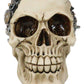 Ebros Steampunk Cyborg Protruding Gearwork Human Skull Statue Sci Fi Clockwork Gear Design Skeleton Cranium Figurine