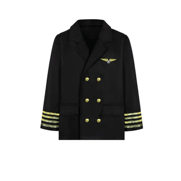 KIDIN Deluxe Pilot Costume for Boys Airline Captain Pilot Uniform for Kids Career Day Pilot Party Halloween Birthday Gifts