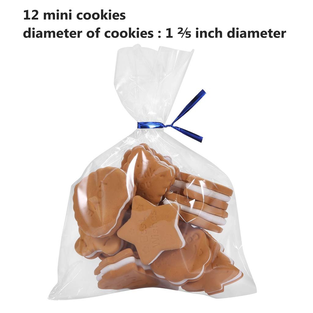 200 Poly Treat Bags 5x7 with 4 Twist Ties Assorted Colors - 1.4mils Thickness OPP Plastic Bags of Candy Cookie Treat (5 x 7)