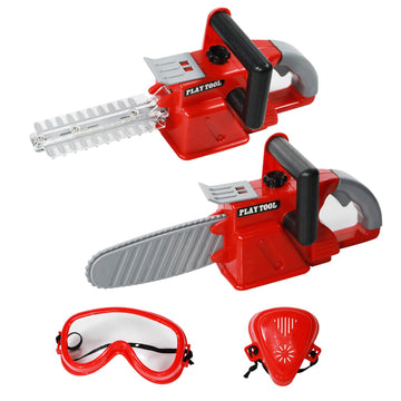 Sistracia Toy Hedge Trimmer And Toy Chainsaw For Kids, Outside Kids Chainsaw Toy With Rotating Chain And Realistic Sounds, Outdo