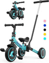 besrey 7-in-1 Toddler Bike with Parent Steering Push Handle for 1,2,3,4,5 Years Old Girls and Boys, Foldable Kids Push Trike, To