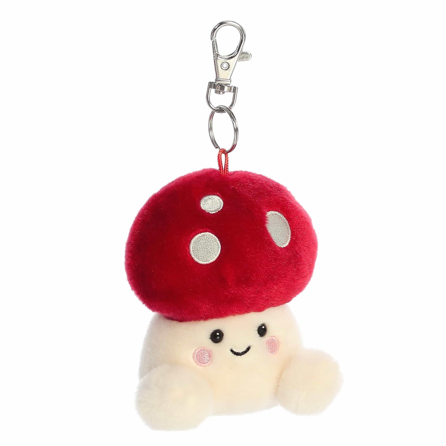 Aurora Adorable Palm Pals Amanita Mushroom Clip-On- Fun Collectible Plush For Kids and mature-themed Collectors - Perfect For Backpacks and Birthday Gifts - Red 4 Inches