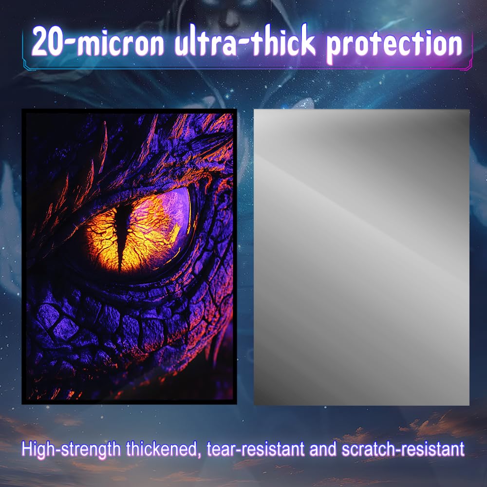 MTG Art Card Sleeves  Clear Front & Matte Back  Smooth Shuffle  66x92mm Trading Card Protectors