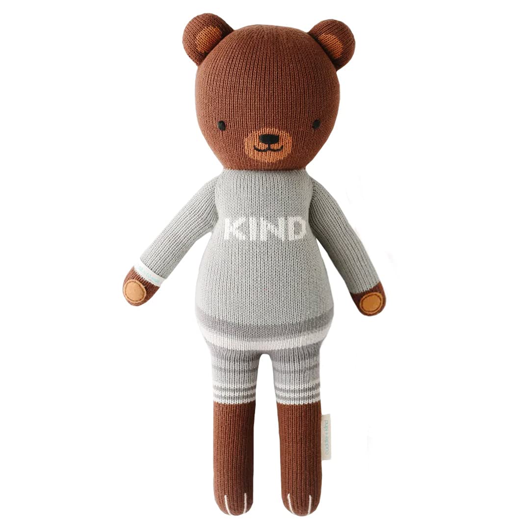 Cuddle + Kind Oliver The Bear Regular 20'' Hand-Knit Doll - 1 Doll = 10 Meals, Fair Trade, Heirloom Quality, Handcrafted In Peru