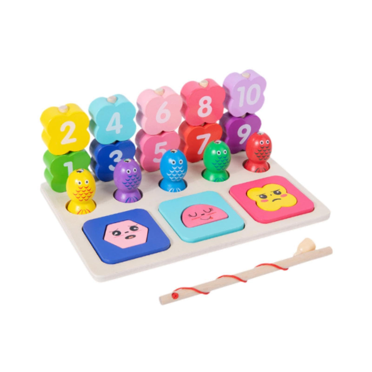 Atorse Wooden Sorting Stacking Toy 3 In 1 Shape Sorter For Boys Girls Children Gift Number|Baby | Toys For Baby | Developmental 