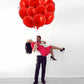 TONIFUL 30Pcs 18 Inch Round Balloons Large Red Round Shape Foil Ballons Big Red Round Helium Mylar Decorations for Birthday Wedd