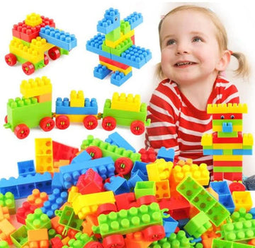 Mbk Spark Creativity With Pink Bag Diy Block Toys  100 Pcs Building Blocks For Kids  Educational & Learning Toy For Kids 25 Y