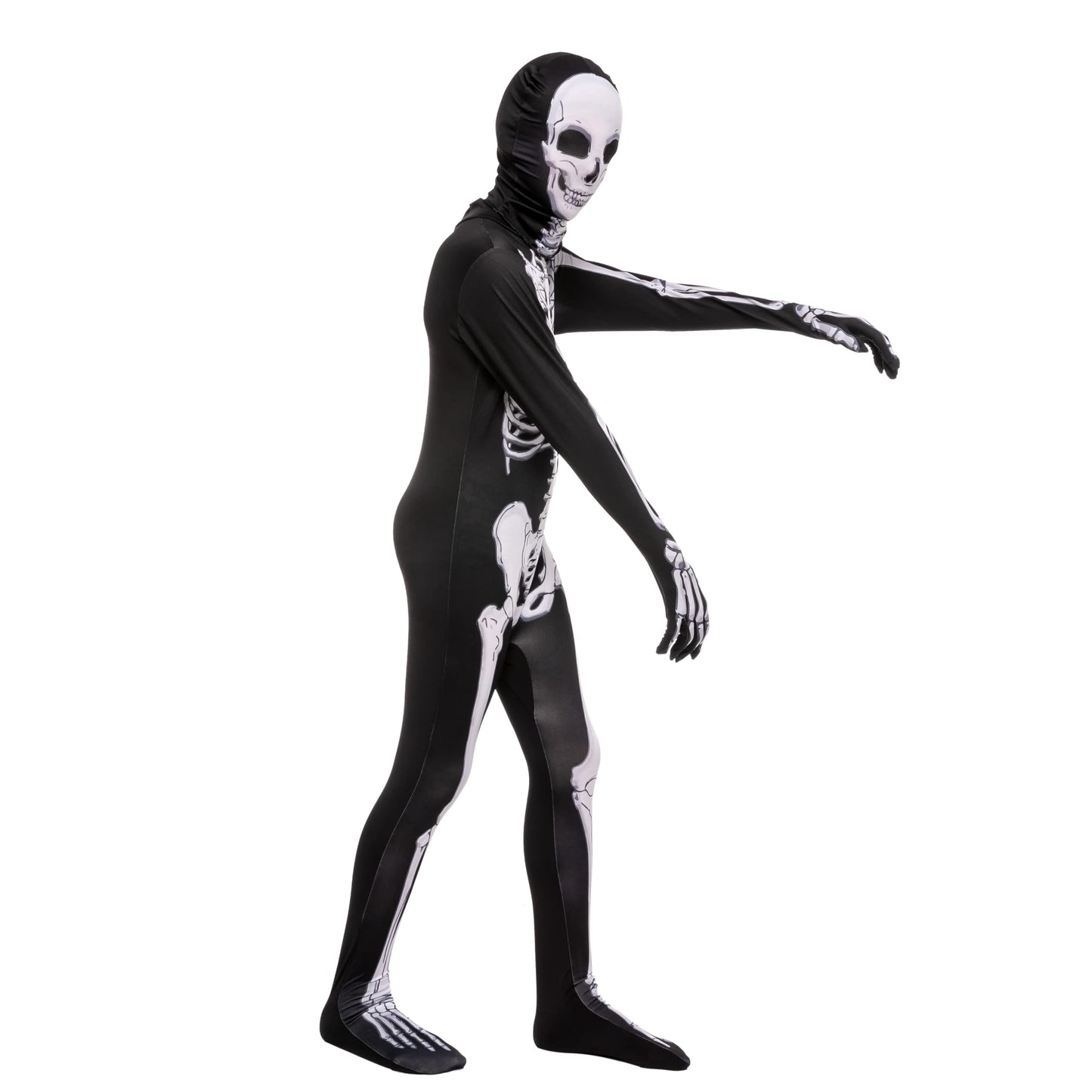 Spooktacular Creations Halloween Kids Scary 3D Skeleton Costume For Boys, Toddlers Skeleton Costume For Halloween Dress Up-M(8-10Yr)