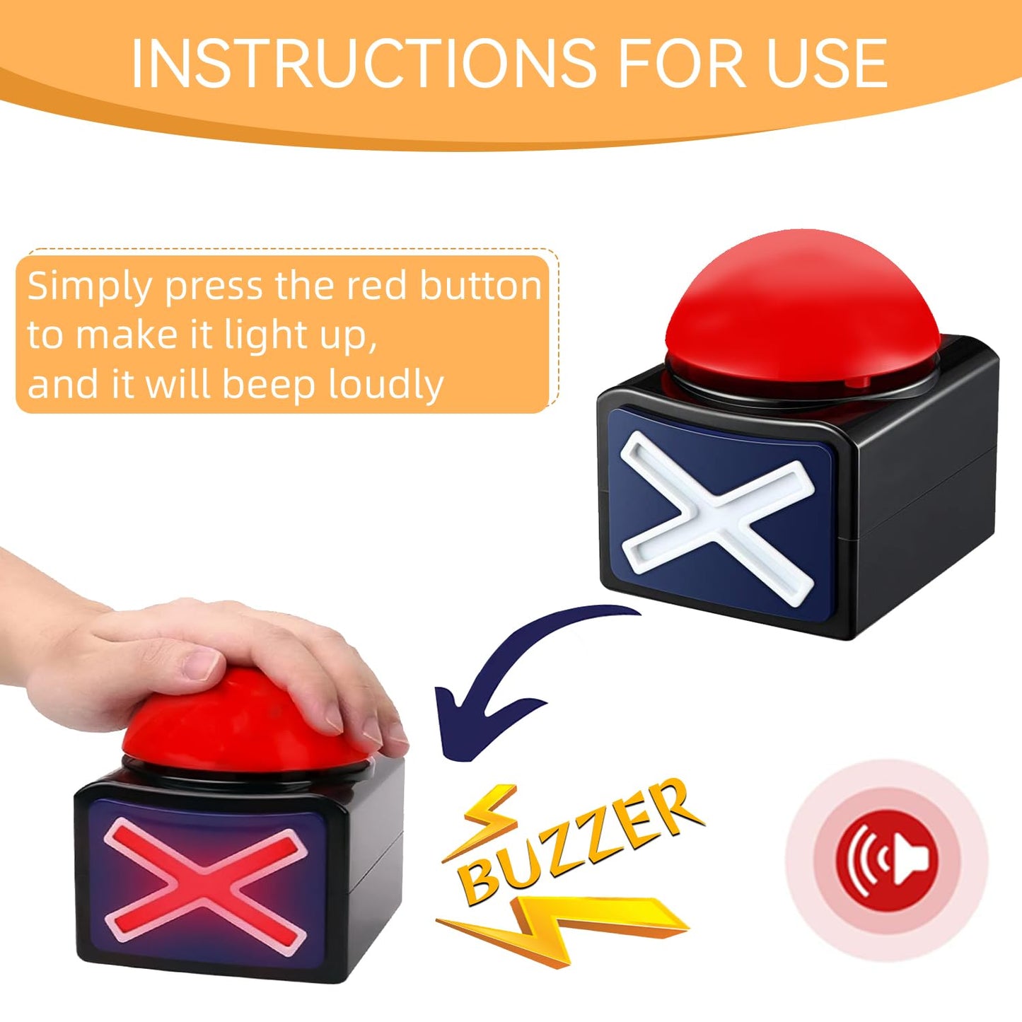 Kivirap Game Answer Buzzer With Sound -Game Show Buzzer- Game Buzzer With Lights And Quiz Got Talent Buzzer Family Feud Game Wit