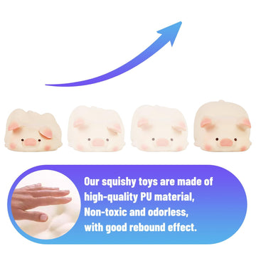 Anboor 5'' Lying Pig Squishies Toy Kawaii Soft Squishies Animals Toy Slow Rised Squeeze Piggy Squish Stress Relief Toys For Kid