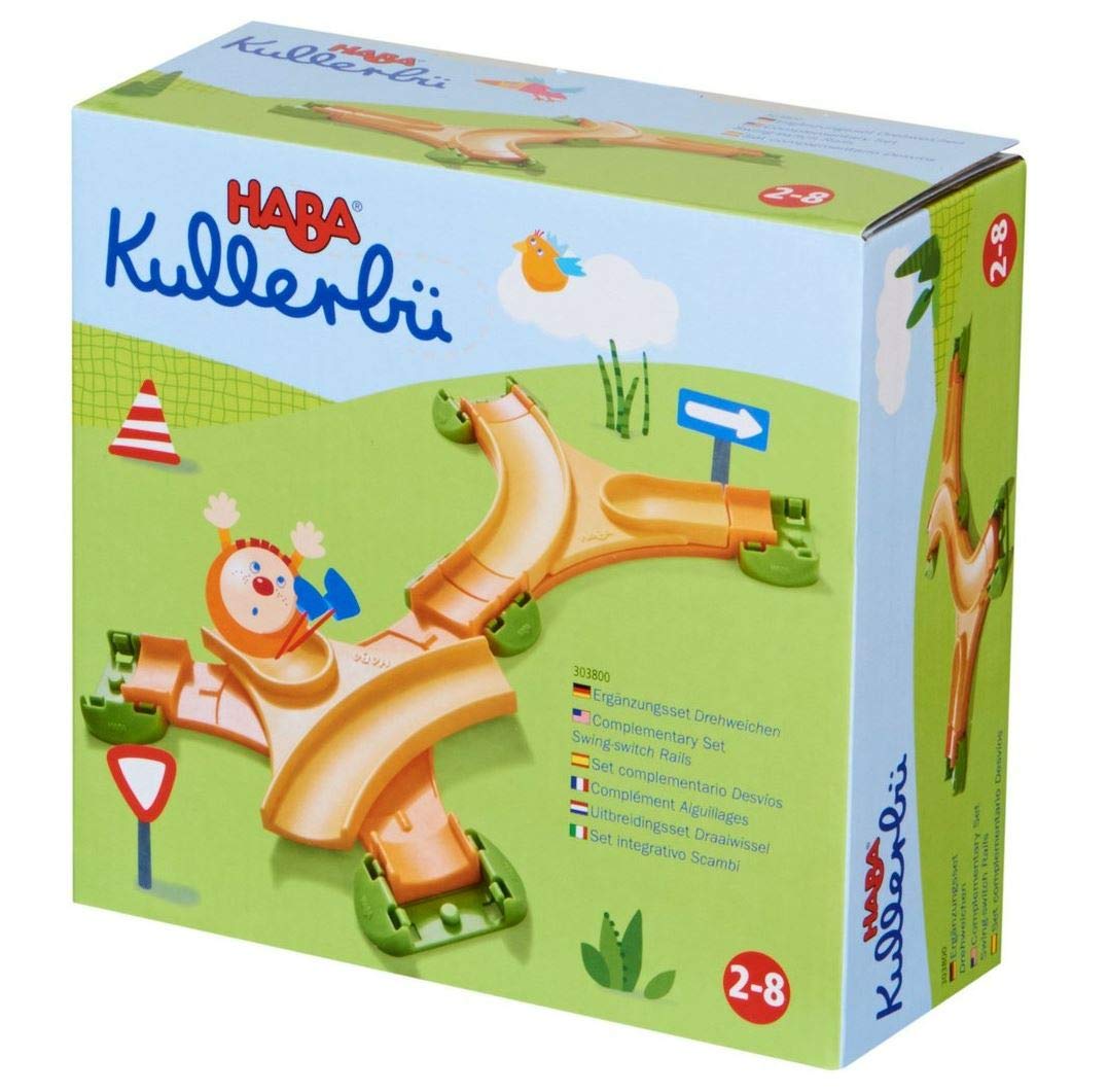 HABA Kullerbu Swing Switch Rails - Two Curved Switch Tracks for Kullerbu Balls and Vehicles