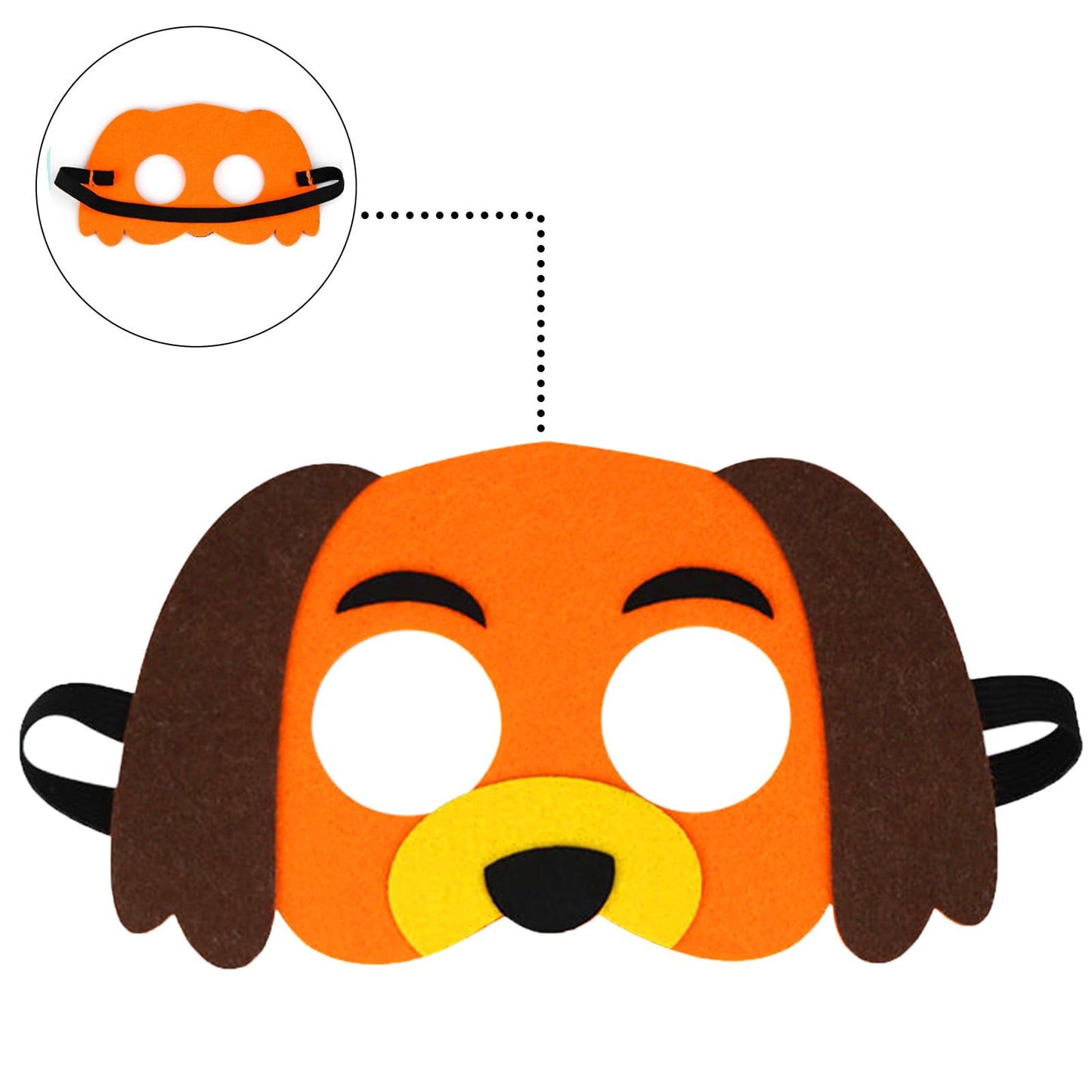 Jtnohx Felt Animal Masks, 10 Pcs Halloween Mask, Animal Costume For Birthday Party Supplies (Dog Mask)