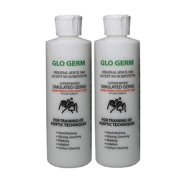 Glo Germ Gel 8 Ounce Two Pack Double Pack Glo Germ Gel (16 oz) - Gel Lotion Based Simulated Germs - Helps Promote Better Hand Wa