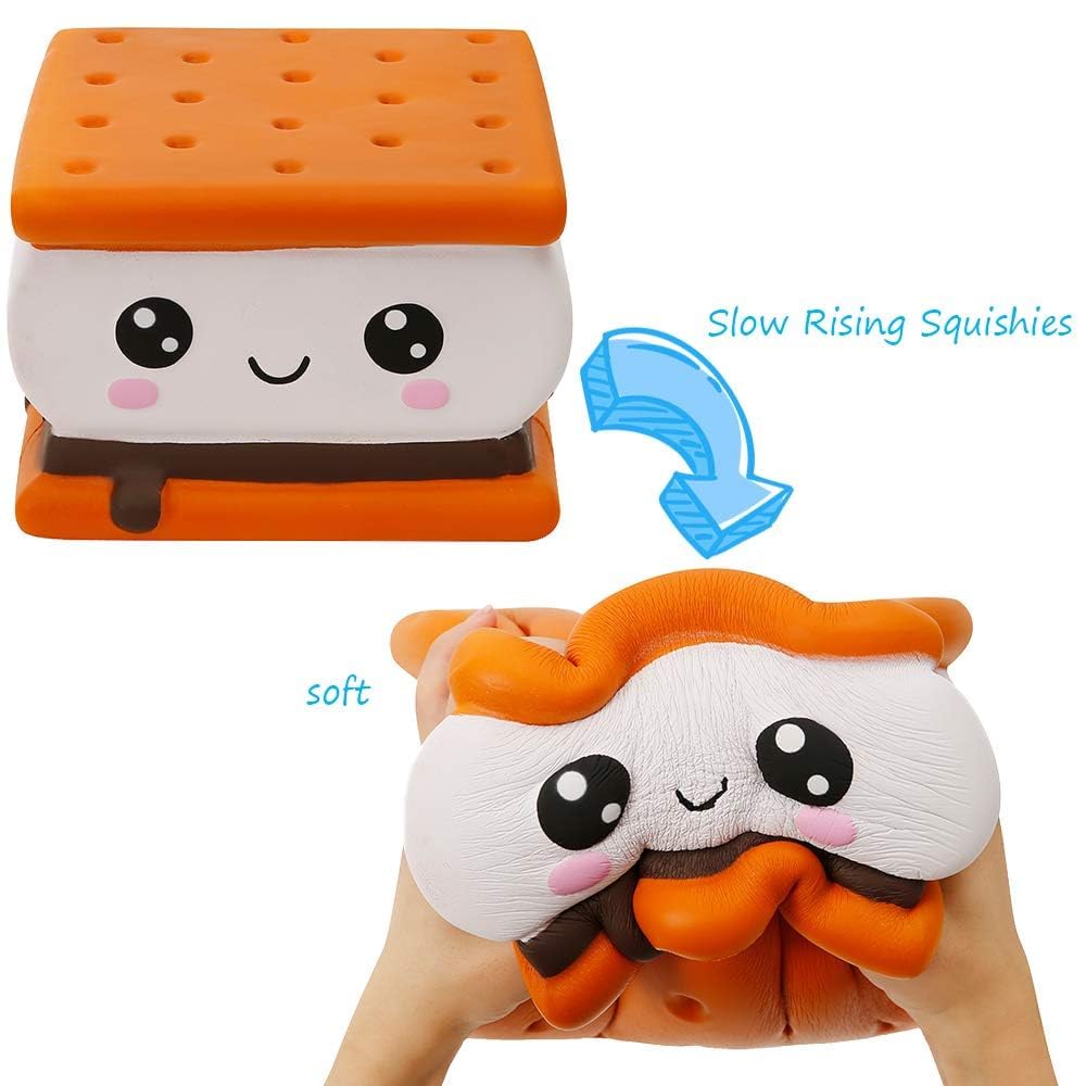 Anboor Jumbo Squishy Toy Smore Food-7.9' Big Squishies Kawaii Toy-Slow Rising Candy Food Scented Squeeze Toy Gift For Kids Adults