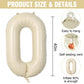 Letter Balloons Beige,40 Inch Letter O Balloons,A-Z Alphabet Name Foil Balloons,Big Single Cream Aluminum O Word Balloons Helium