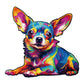 Jigfoxy Wooden Puzzles for mature-themeds  Colorful Chihuahua Dog Wood Puzzles mature-themed  Unique Animal Shape Wooden Jigsaw Puzzles  Birthday Gifts for Puzzles Lovers Family Friend (M-11.4 * 10.9in-170pcs)