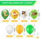 Animal Balloons, 12 Inch Jungle Safari Balloons Animal Rabbit Sika Deer Fox Squirrel Print Balloons Green White Yellow Jungle Sa