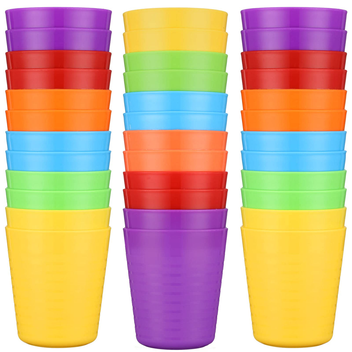 Eccliy 36 Pcs Kids Plastic Cups 8 oz Drinking Toddler Cups, Rainbow