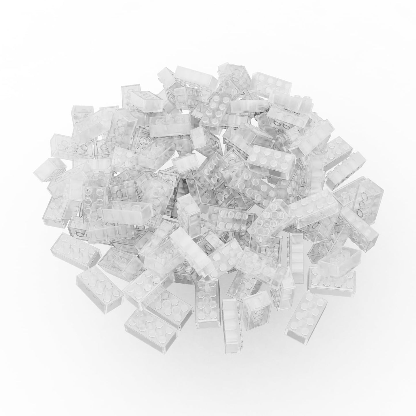 Webrick Classic Bulk Brick Block 2X4, 200 Piece Building Brick Transparent, Compatible With Lego Parts And Pieces 3001, Creative