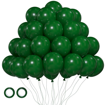 Voircoloria 105Pcs Dark Green Balloons 12Inch Hunter Green Balloons For Birthday Dinosaur Baby Shower St. Patrick'S Day Summer J