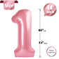 40 Inch Pearlescent Pink 1 Balloon For First Birthday, 1St Number Balloons Birthday Decorations For Girl Kids Toddler Baby, One
