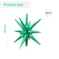 6 Pcs Green Star Foil Balloons One-Piece 14-Pointed Star Balloons 4D Starburst Cone Mylar Balloons 22Inch Christmas Birthday Wed
