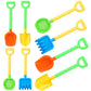 Skylety 8 Pieces Kids Beach Sand Shovels Colorful Plastic Rake Beach Sand Sifter Toy Shovel For Teens Garden Snow Beach Toys(Cut