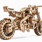 UGEARS Motorcycle with Sidecar Scrambler UGR-10 - Mechanical 3D Wooden Puzzles for mature-themeds - DIY Model Kits for mature-themeds with Moving Engine - Collectible Moto 3D Puzzle Model Kit - 380 Pcs