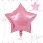 Pink Star Balloons 18 Inch, 10 Pcs Candy Pink Star Shaped Mylar Helium Foil Metallic Balloon For Birthday Party Decorations Baby
