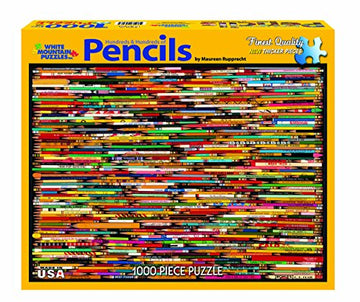 White Mountain Puzzles Pencil Collage - 1000 Piece Jigsaw Puzzle