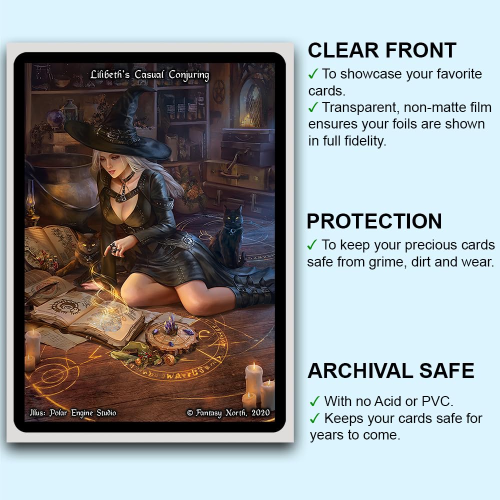 Fantasy North - Izumi - Wind Mage - 100 Smooth Matte Tcg Trading Card Sleeves - Fits Magic Mtg Commander Pokemon And Other Card