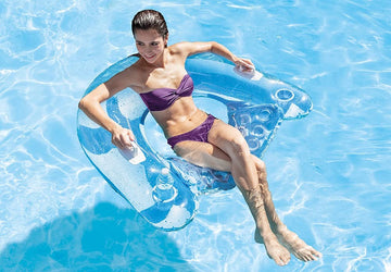 Intex Sit N Float Classic Inflatable Raft Swimming Pool Lounge (True Blue Lounge)