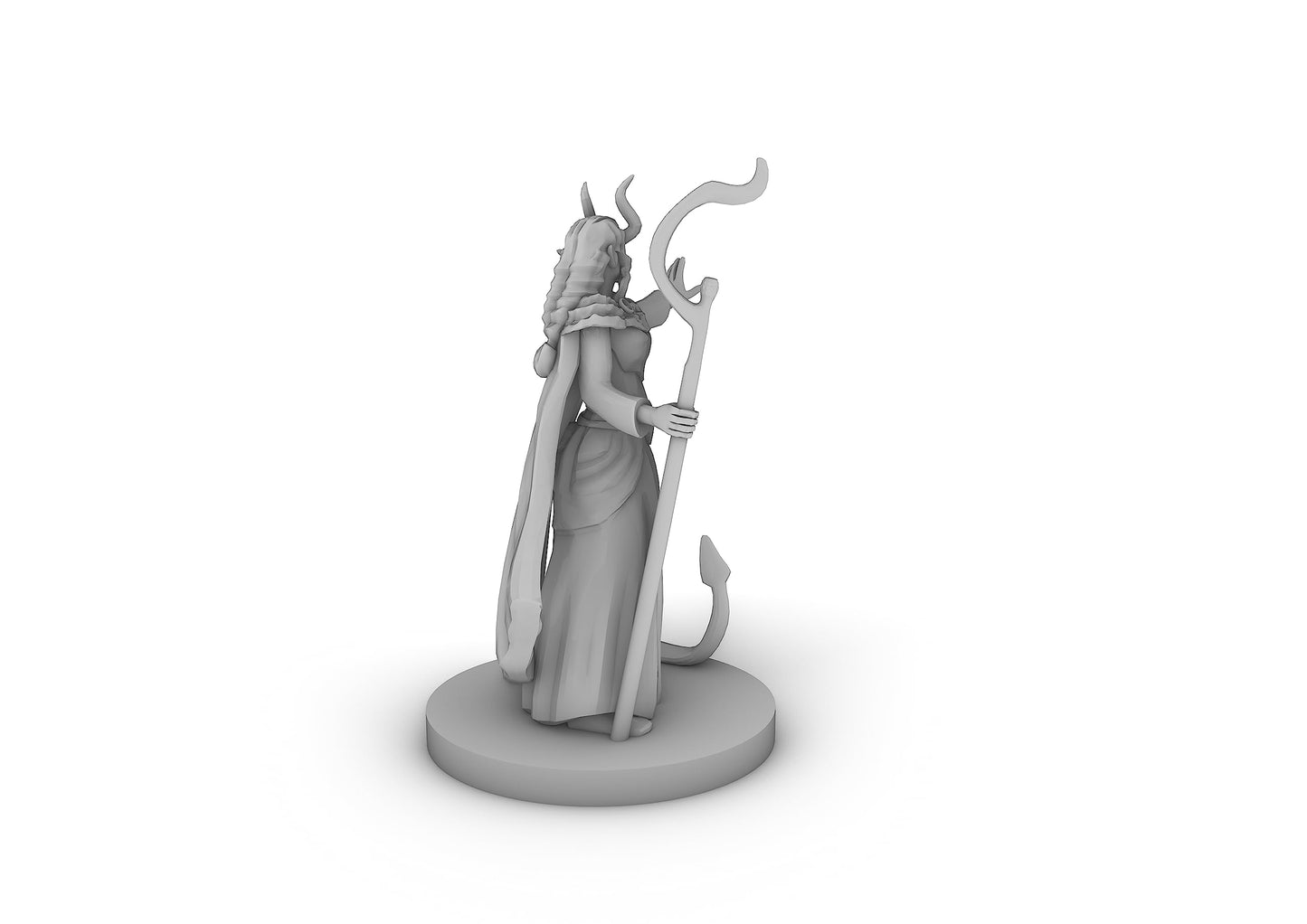 Tiefling Female Druid Tabletop Dnd Gaming Miniature