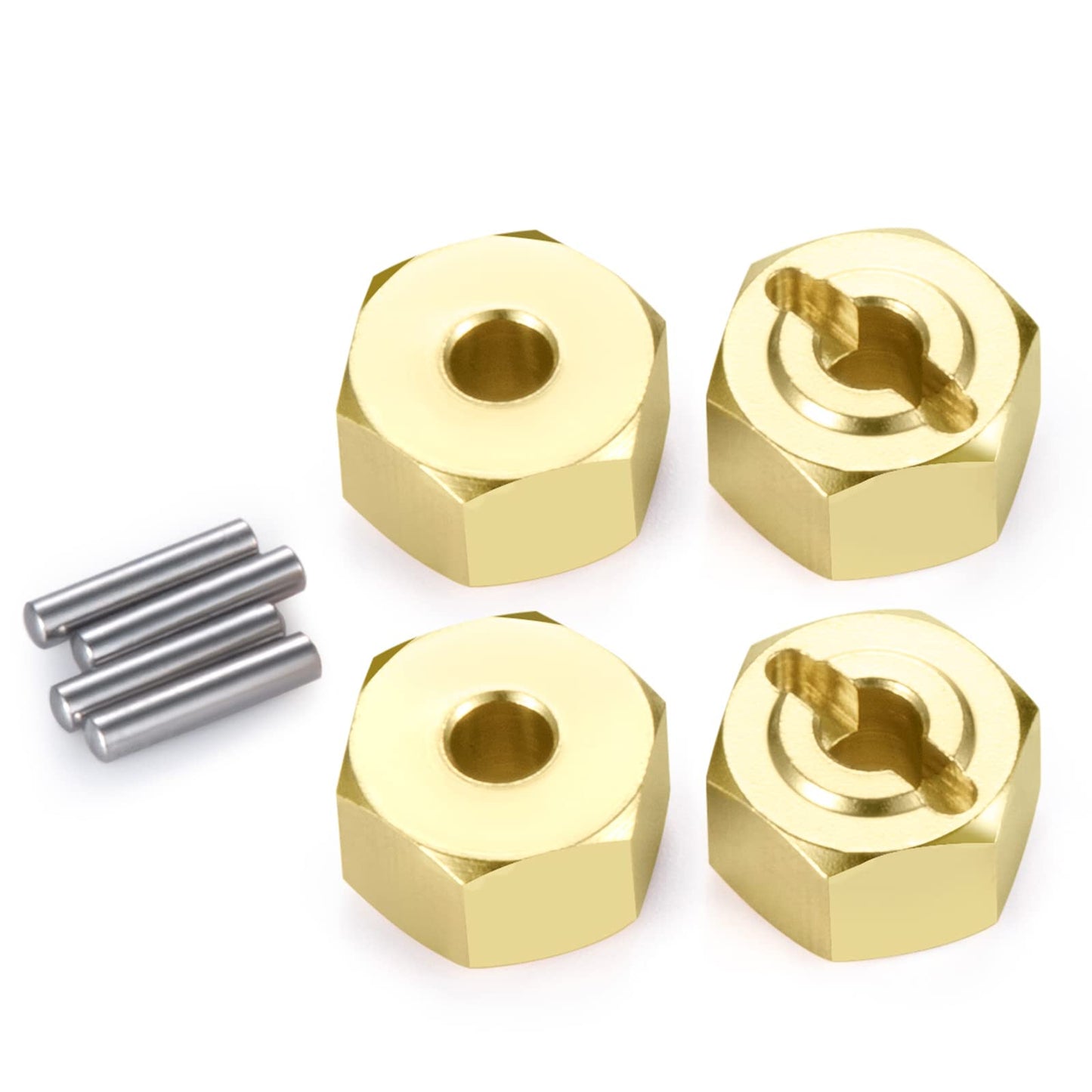 MORLORDY 4PCS RC Brass Hex Hub Adapters 8mm for Axial UTB18 Capra Trail Buggy Upgrades 1/18 Scale RC Crawler Car Accessories