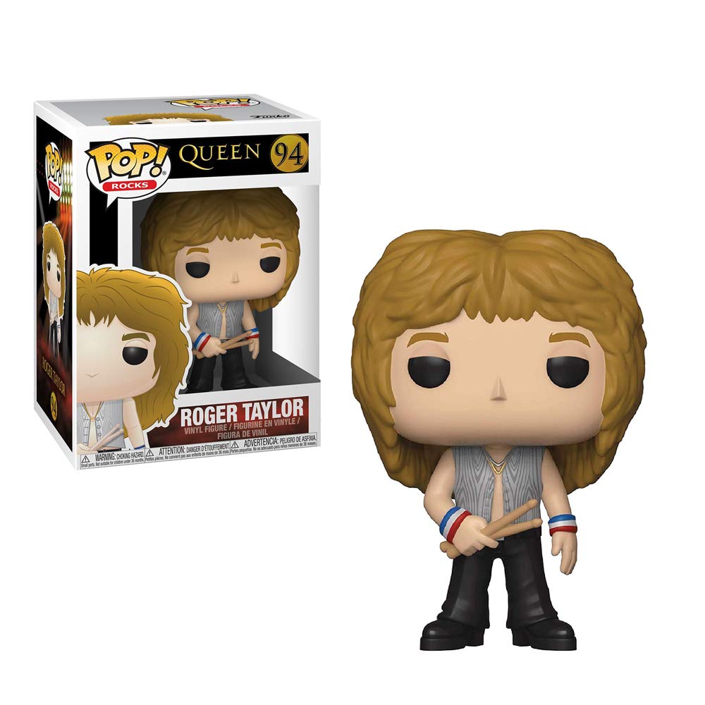 Funko Pop Rocks Queen Roger Taylor Figure, Multicolor Vinyl, Model 33716
