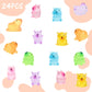 Luminous Mini Capybara Figurines 24 Pieces Colorful Tiny Capybara for Dollhouse Miniatures Car Dashboard Fairy Garden Capybara B
