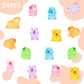 HOMICO Luminous Mini Capybara Figurines - 24 Colorful Resin Decorations for Dollhouses, Dashboards, Fairy Gardens - Green, Purple, Blue, Pink, Yellow, Orange